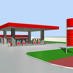 Gas Station Convenience Store 3d model
