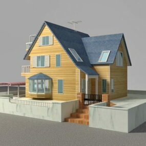 Suburban Contemporary House 3d-model