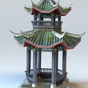 نموذج الجناح الصيني القديم ثلاثي الأبعاد
