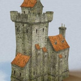 donkere rock castle 3D-model bouwen