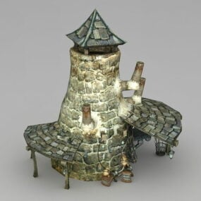 3D model středověkého kováře