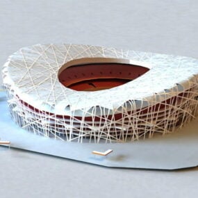 3d модель спортивного стадіону з критим дахом
