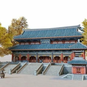 Model 3D starożytnej chińskiej świątyni