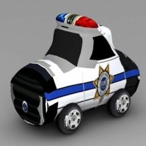 Coche de policía de dibujos animados modelo 3d