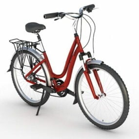 Mô hình 3d xe đạp cô gái cổ điển