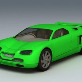 Modelo 3d de superdeportivo verde