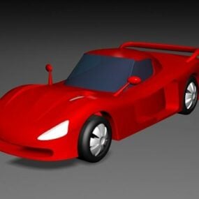 Modello 3d di auto rossa dei cartoni animati