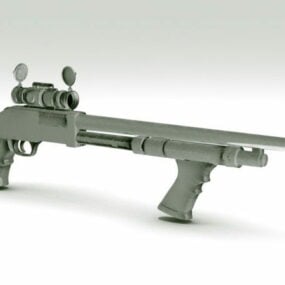 Shotgun With Scope 3d model