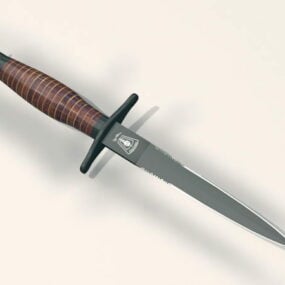 نموذج ثلاثي الأبعاد لسكين الكوماندوز البريطاني في العصور الوسطى