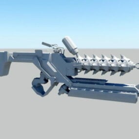 Model 3d Seni Konsep Pistol Sci-fi
