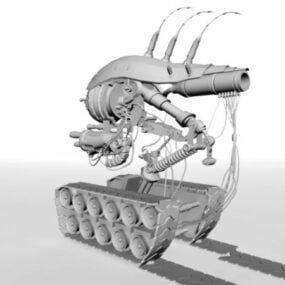3D-Modell eines Science-Fiction-Kriegsfahrzeugs