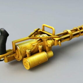 Modelo 3d de Minigun dourada