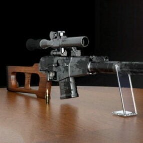 Modello 3d del fucile da cecchino Vss Vintorez