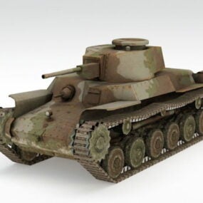 نموذج دبابة WW2 ثلاثي الأبعاد