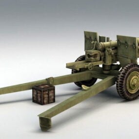 مدفع هاوتزر 105 ملم نموذج ثلاثي الأبعاد