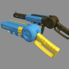 Modelo 3d de pistolas de ficção científica
