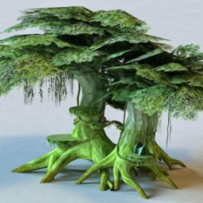 3d модель будинку ельфа на дереві