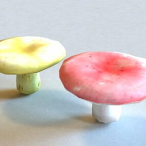 Modello 3d di funghi colorati