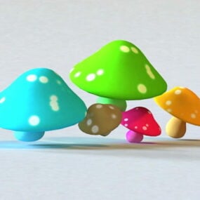 مدل اسباب بازی قارچ ساده سه بعدی