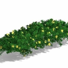 Plantas de cobertura del suelo con flores modelo 3d