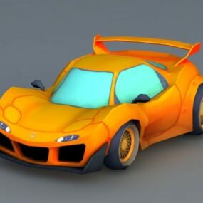 3д модель мультяшного спортивного автомобиля