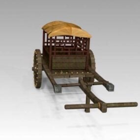 Modelo 3d de carruagem chinesa antiga