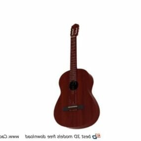 Solid Wood Acoustic Guitar 3d model