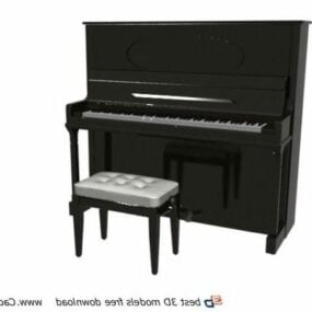 Upright Piano And Piano Stool 3d model
