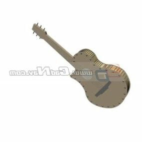 लकड़ी का ध्वनिक गिटार 3डी मॉडल