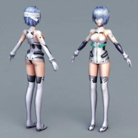 Cyberpunk meisje krijger 3D-model