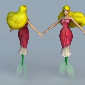 Sirène blonde modèle 3D