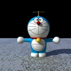 Robotic Cat Doraemon Rig 3d-model
