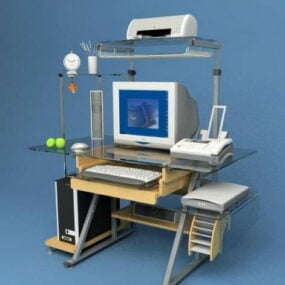 Postes de travail informatiques de bureau à domicile modèle 3D