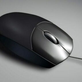 Modelo 3d de mouse de computador preto
