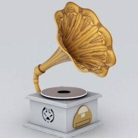 Gramophone Phonographe modèle 3D