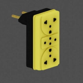 Prise de courant jaune modèle 3D