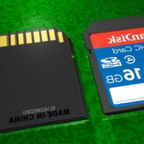 بطاقة الذاكرة الرقمية الآمنة نموذج ثلاثي الأبعاد
