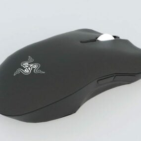 Ratón inalámbrico negro modelo 3d