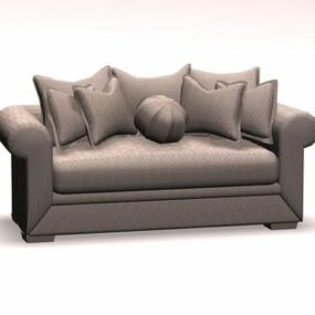 Klädd soffa Loveseat 3d-modell