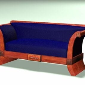 3д модель старинного двухместного дивана