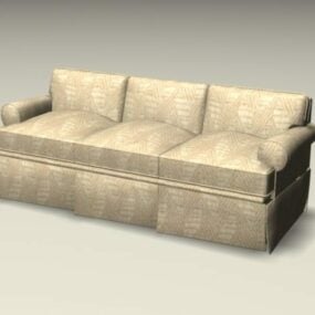 Modello 3d del divano a tre cuscini