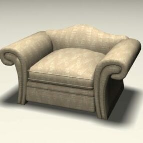 Upholstered Club Chair 3d model