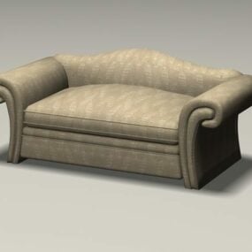 Modello 3d di divanetto francese vintage