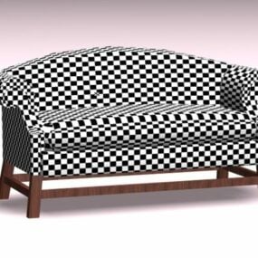 3д модель дивана-дивана в клетку