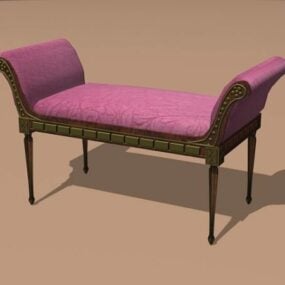 Vintage sofabenk 3d-modell