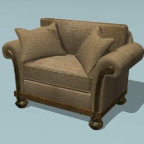 Modelo 3d de cadeira de sofá estofado