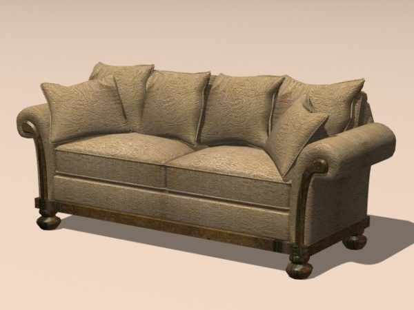  Vintage  Loveseat Sofa  Free  3d  Model  Dwg Max 