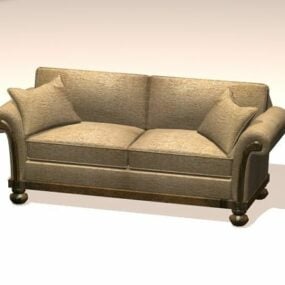 French Settee Sofa 3d model