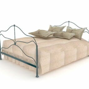 Modelo 3D de cama de metal contemporânea
