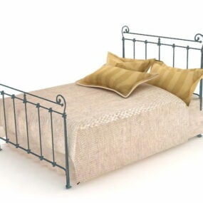 نموذج سرير حديدي عتيق ثلاثي الأبعاد